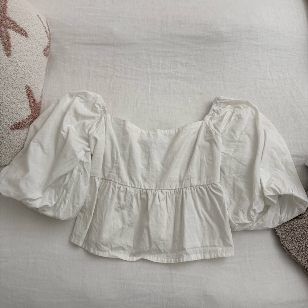 Faithfull the Brand Cream Puff Sleeve Blouse